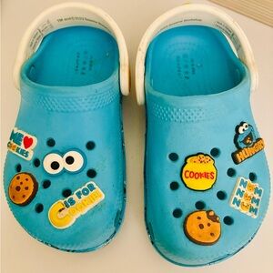 CROCS Blue Kids Shoes with Cookie Monster Design